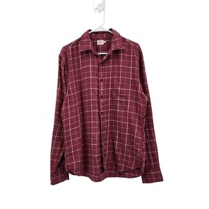 Faherty Men's 100% Organic Cotton Windowpane Button Down Shirt - L